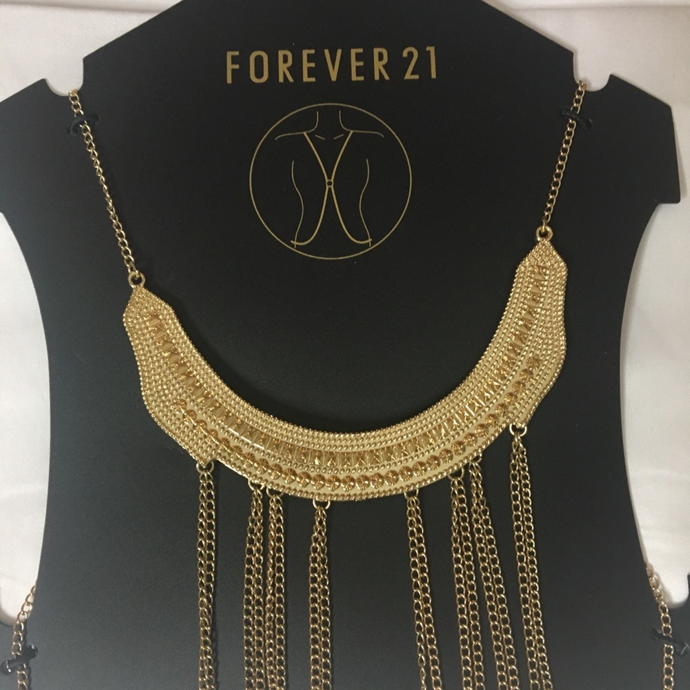 Forever21 gold body necklace
